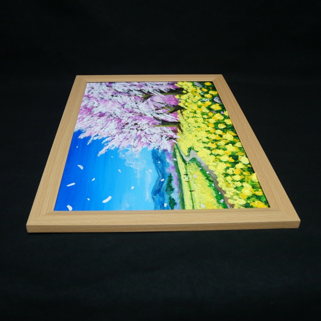 【原画】油彩画「希望の花咲く春の日」 玄関やリビングを飾る花の絵