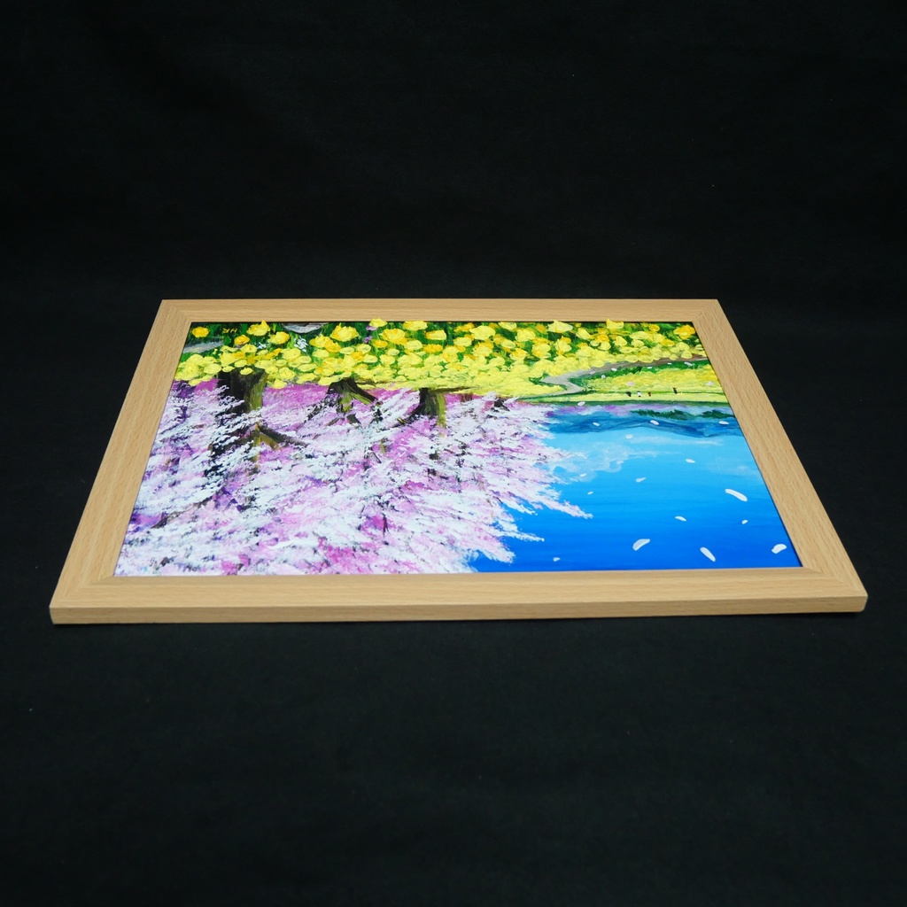 【原画】油彩画「希望の花咲く春の日」 玄関やリビングを飾る花の絵