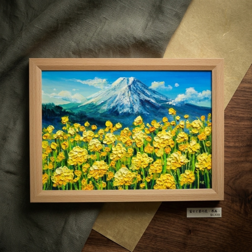 【一点物】黄金の夜明け 〜希望の息吹〜|油絵 絵画 原画 インテリア 風景画 モダンインテリア・新築祝い・開店祝いにも