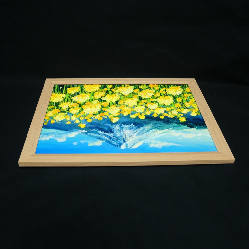 【一点物】黄金の夜明け 〜希望の息吹〜|油絵 絵画 原画 インテリア 風景画 モダンインテリア・新築祝い・開店祝いにも