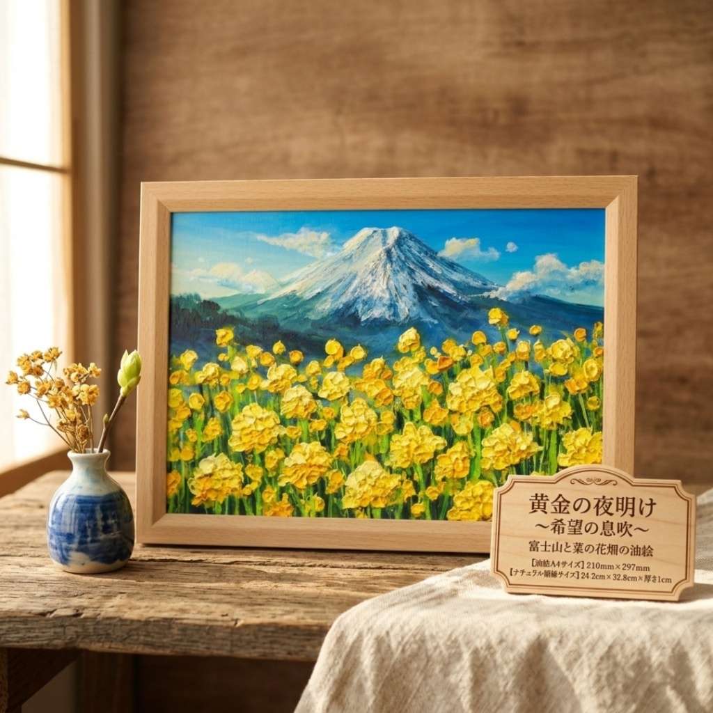 【一点物】黄金の夜明け 〜希望の息吹〜|油絵 絵画 原画 インテリア 風景画 モダンインテリア・新築祝い・開店祝いにも