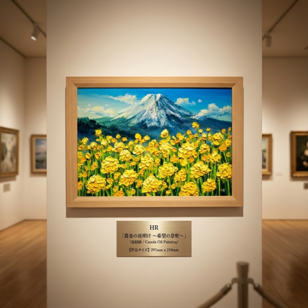 【一点物】黄金の夜明け 〜希望の息吹〜|油絵 絵画 原画 インテリア 風景画 モダンインテリア・新築祝い・開店祝いにも