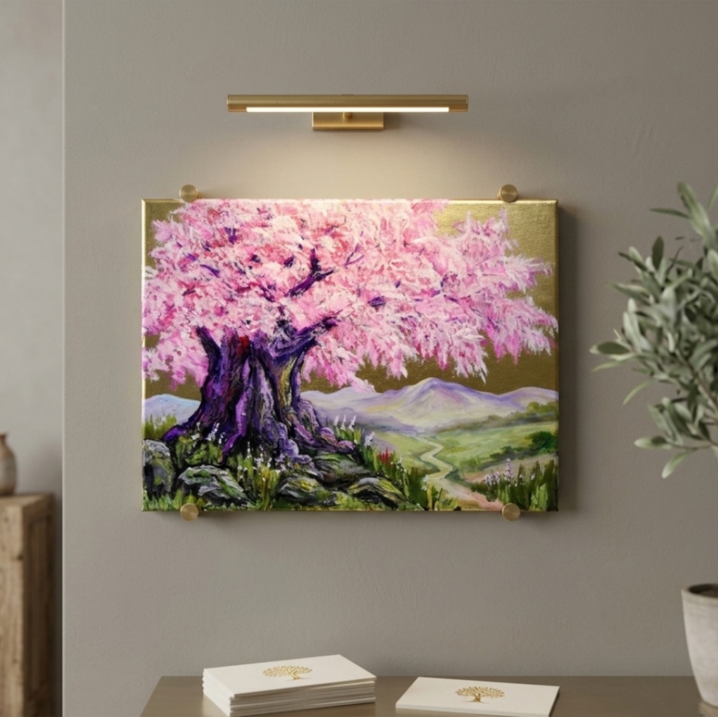 油絵 原画【千年の桜】春の風景画・桜の絵|インテリア・絵画