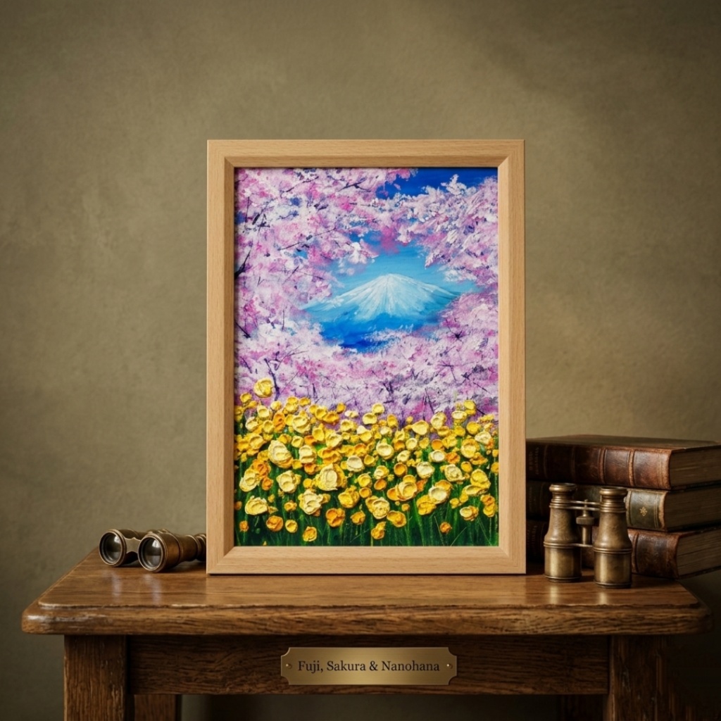 油絵【祝祭の富士】富士山 絵画 油彩画 原画 風景画|開運 縁起物 金運 アート インテリア