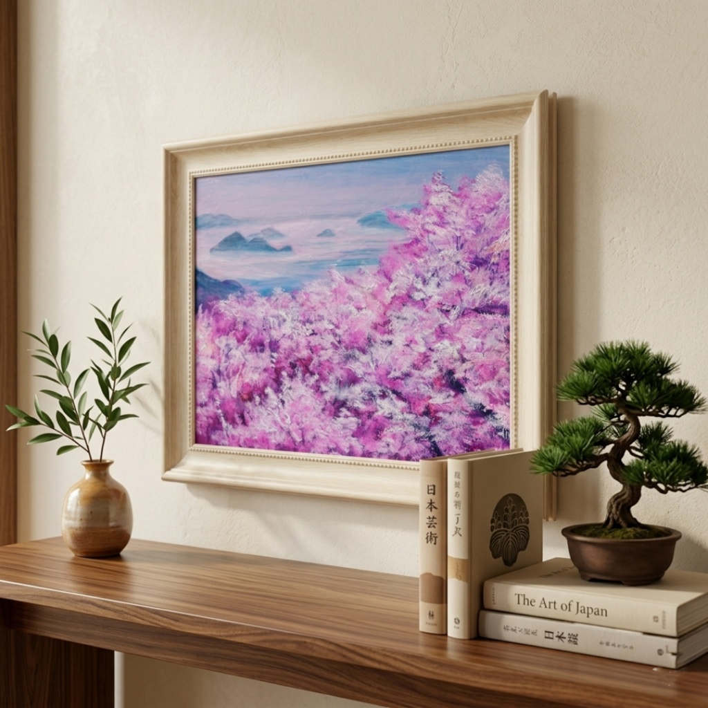 【一点物】春の光を飾る。油絵原画【春の瀬戸内、淡い夢】肉筆一点物 手描き風景画 リビングや玄関の彩りに