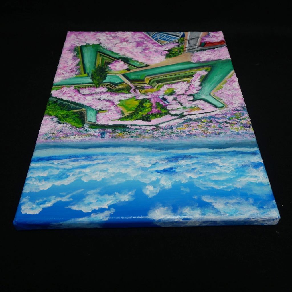 油絵 原画『北の大地に咲く、桃色の星』一点物 油彩画 絵画 風景画 壁掛けキャンバス F4号