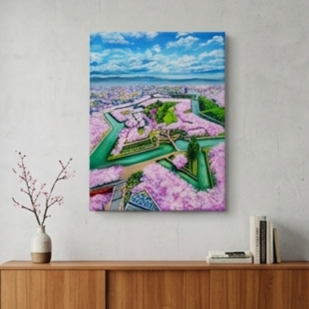 油絵 原画『北の大地に咲く、桃色の星』一点物 油彩画 絵画 風景画 壁掛けキャンバス F4号