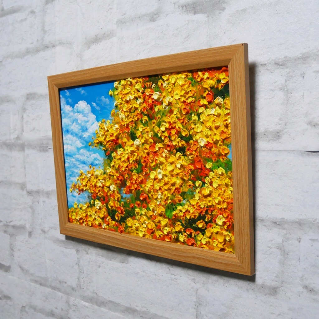 油彩画【幸せの黄色いアーチ】原画一点物・インテリア・ギフト・ラッピング