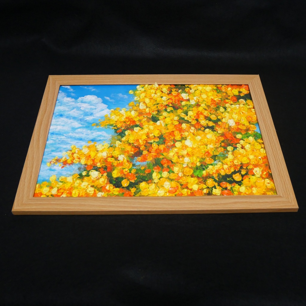 油彩画【幸せの黄色いアーチ】原画一点物・インテリア・ギフト・ラッピング