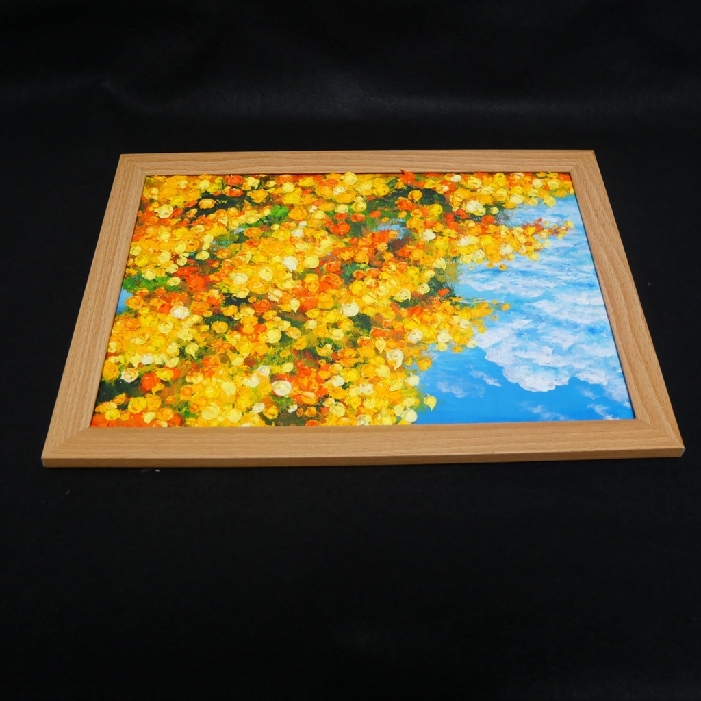 油彩画【幸せの黄色いアーチ】原画一点物・インテリア・ギフト・ラッピング