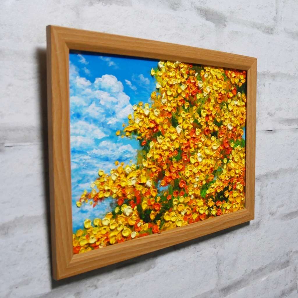 油彩画【幸せの黄色いアーチ】原画一点物・インテリア・ギフト・ラッピング