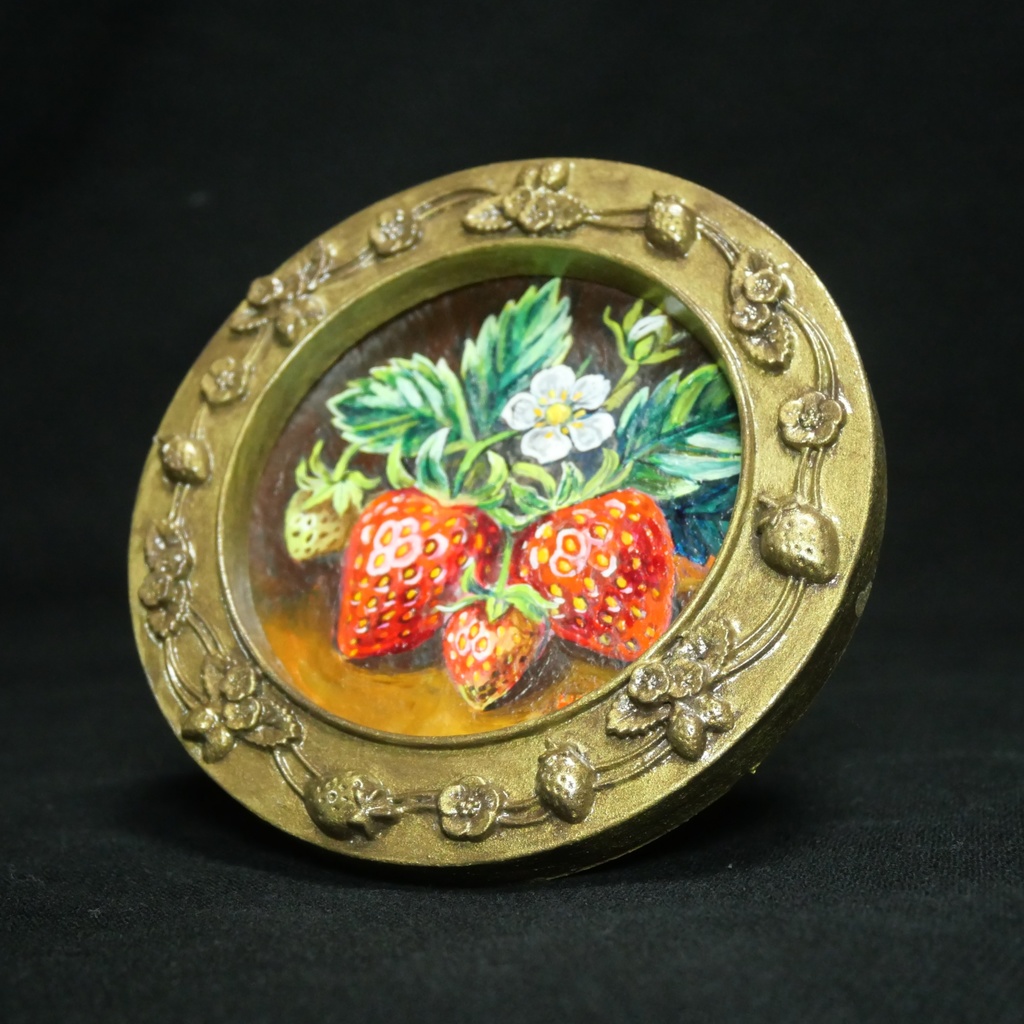 油絵 原画【至福のひと時 ― 芳醇な記憶】ミニ絵画 手のひらサイズ 原画一点物・インテリア・ギフト・ラッピング