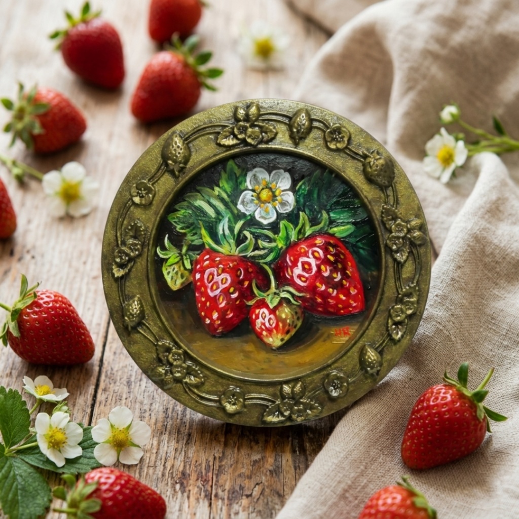 油絵 原画【至福のひと時 ― 芳醇な記憶】ミニ絵画 手のひらサイズ 原画一点物・インテリア・ギフト・ラッピング