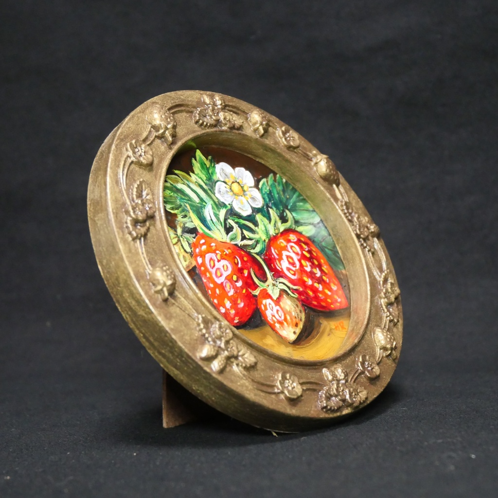 油絵 原画【至福のひと時 ― 芳醇な記憶】ミニ絵画 手のひらサイズ 原画一点物・インテリア・ギフト・ラッピング