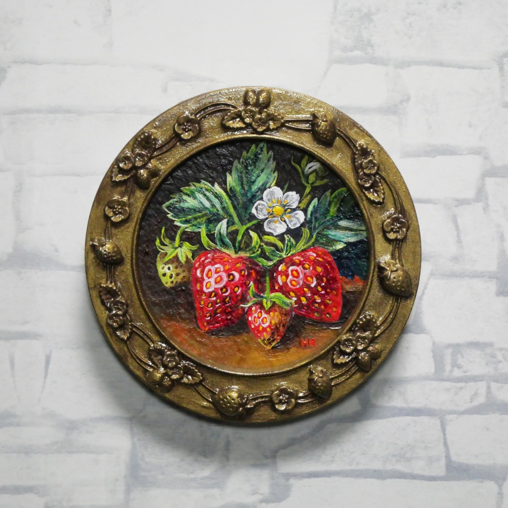 油絵 原画【至福のひと時 ― 芳醇な記憶】ミニ絵画 手のひらサイズ 原画一点物・インテリア・ギフト・ラッピング