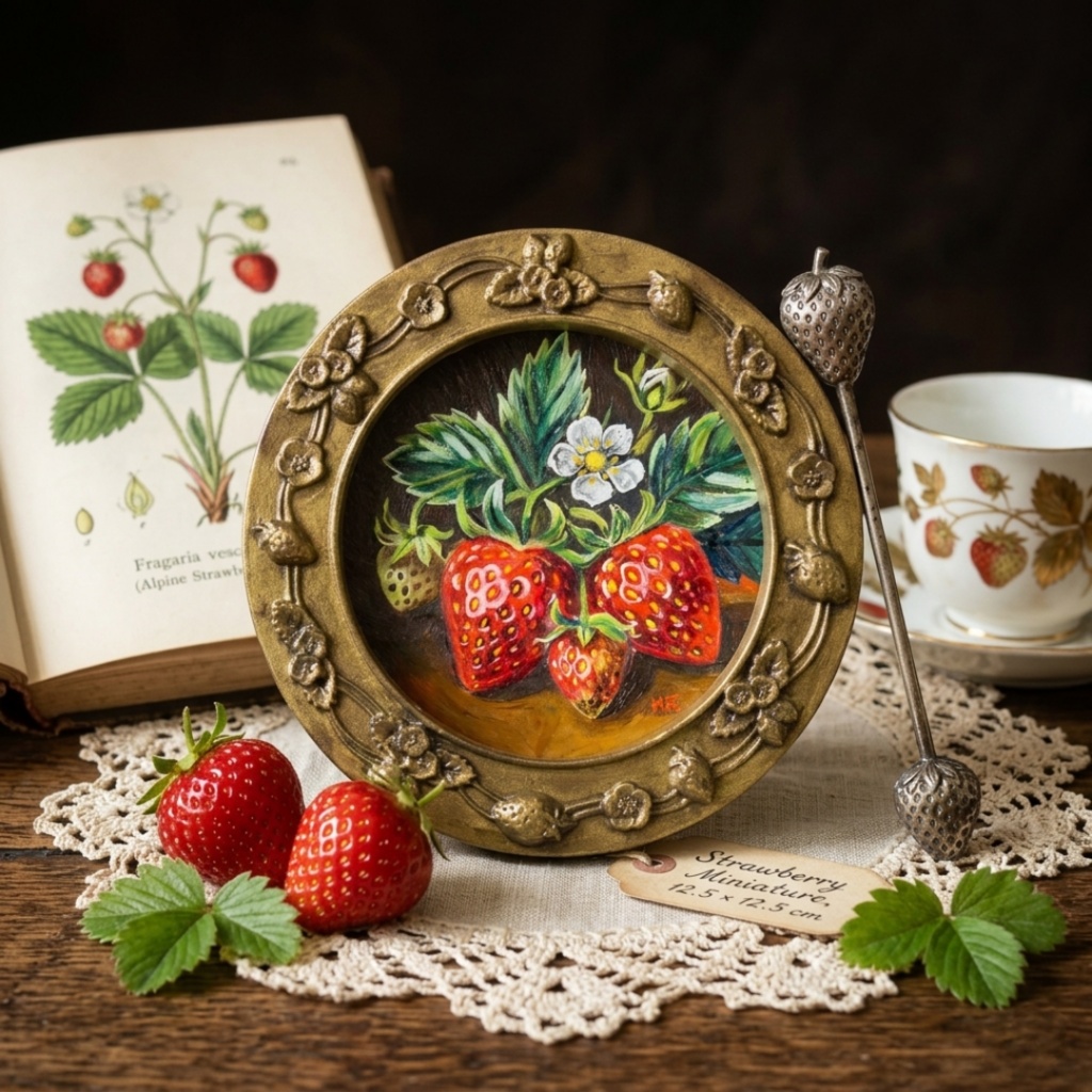 油絵 原画【至福のひと時 ― 芳醇な記憶】ミニ絵画 手のひらサイズ 原画一点物・インテリア・ギフト・ラッピング