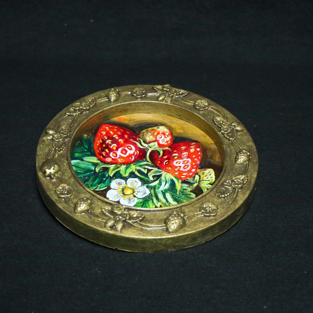 油絵 原画【至福のひと時 ― 芳醇な記憶】ミニ絵画 手のひらサイズ 原画一点物・インテリア・ギフト・ラッピング