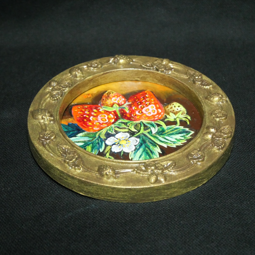 油絵 原画【至福のひと時 ― 芳醇な記憶】ミニ絵画 手のひらサイズ 原画一点物・インテリア・ギフト・ラッピング