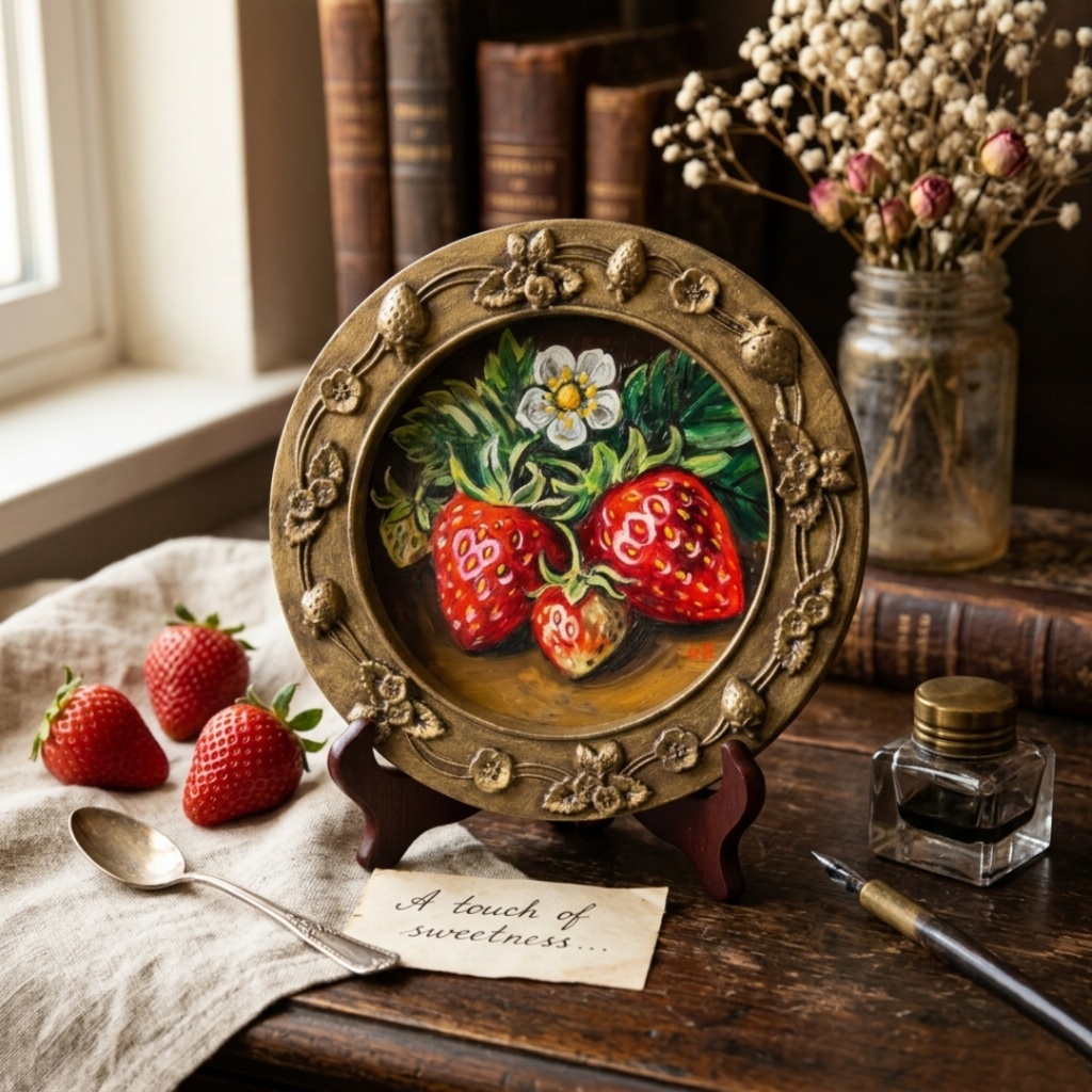 油絵 原画【至福のひと時 ― 芳醇な記憶】ミニ絵画 手のひらサイズ 原画一点物・インテリア・ギフト・ラッピング