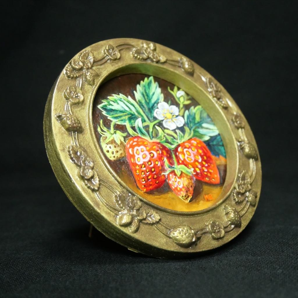 油絵 原画【至福のひと時 ― 芳醇な記憶】ミニ絵画 手のひらサイズ 原画一点物・インテリア・ギフト・ラッピング