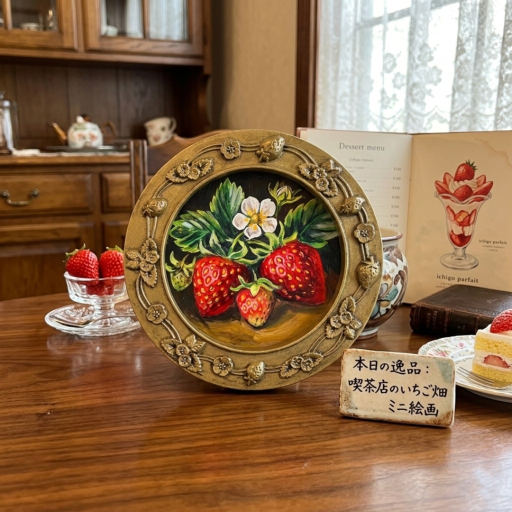 油絵 原画【至福のひと時 ― 芳醇な記憶】ミニ絵画 手のひらサイズ 原画一点物・インテリア・ギフト・ラッピング
