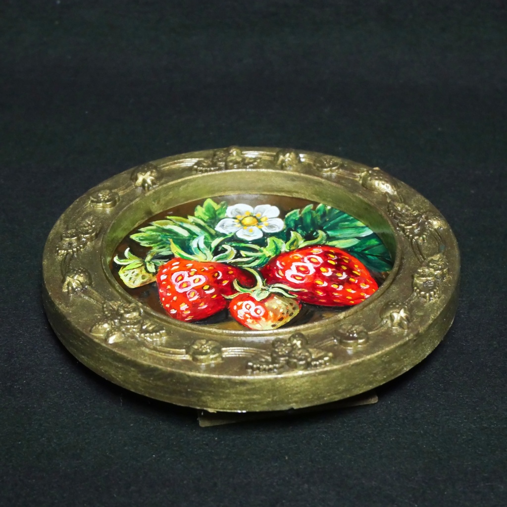 油絵 原画【至福のひと時 ― 芳醇な記憶】ミニ絵画 手のひらサイズ 原画一点物・インテリア・ギフト・ラッピング