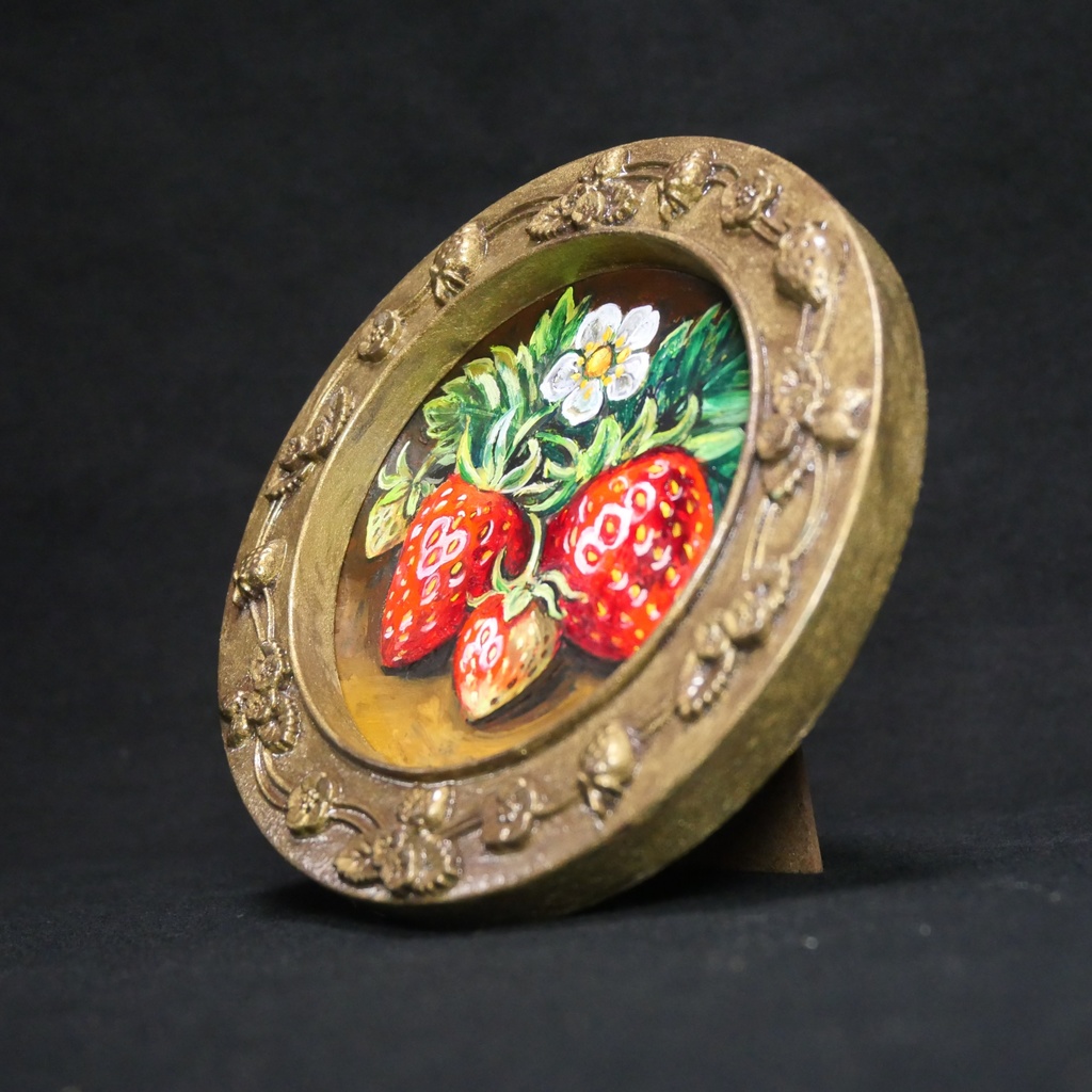 油絵 原画【至福のひと時 ― 芳醇な記憶】ミニ絵画 手のひらサイズ 原画一点物・インテリア・ギフト・ラッピング