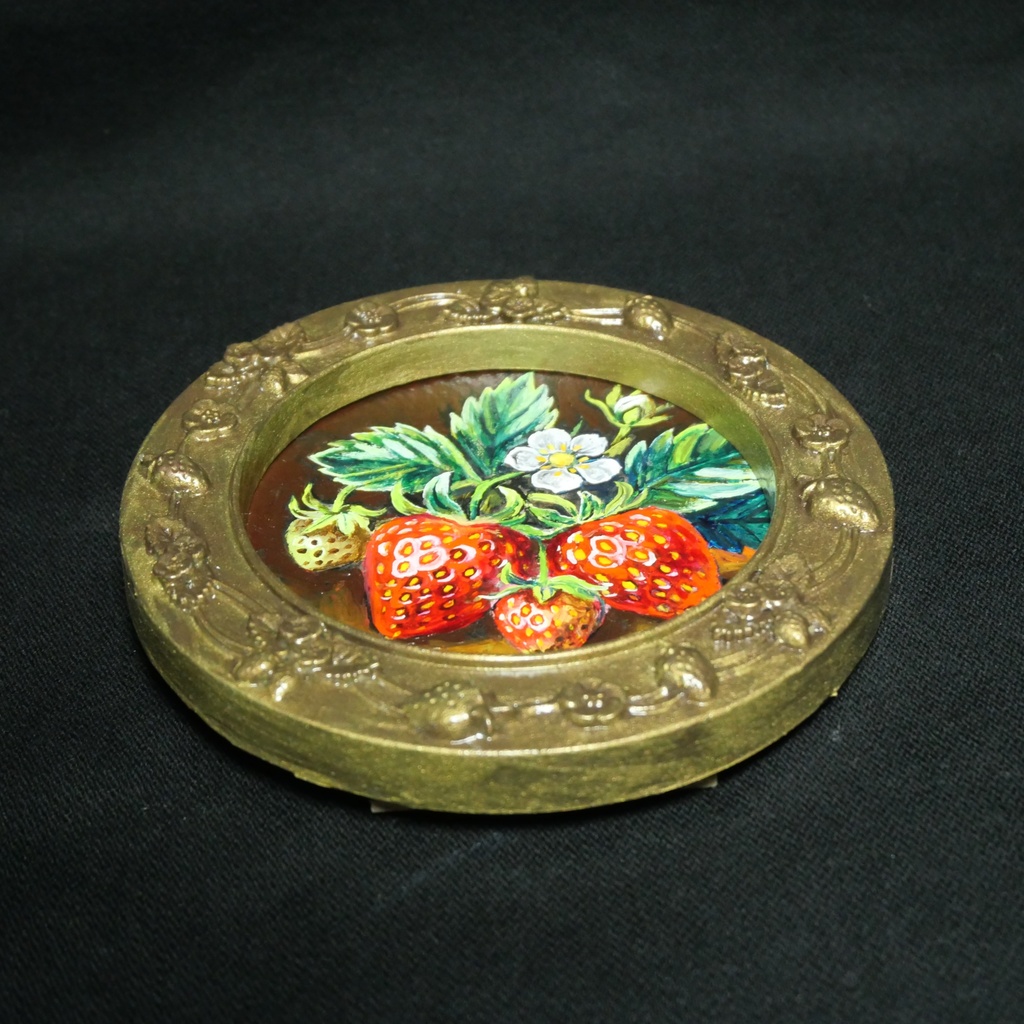 油絵 原画【至福のひと時 ― 芳醇な記憶】ミニ絵画 手のひらサイズ 原画一点物・インテリア・ギフト・ラッピング