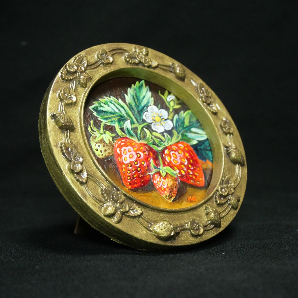 油絵 原画【至福のひと時 ― 芳醇な記憶】ミニ絵画 手のひらサイズ 原画一点物・インテリア・ギフト・ラッピング