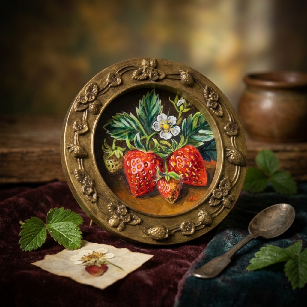 油絵 原画【至福のひと時 ― 芳醇な記憶】ミニ絵画 手のひらサイズ 原画一点物・インテリア・ギフト・ラッピング