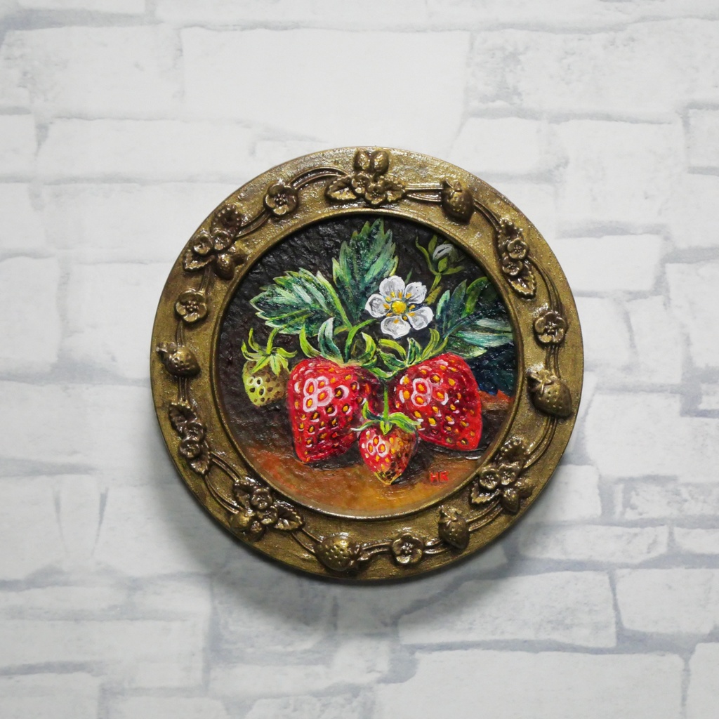 油絵 原画【至福のひと時 ― 芳醇な記憶】ミニ絵画 手のひらサイズ 原画一点物・インテリア・ギフト・ラッピング