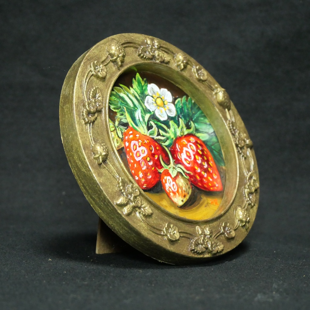 油絵 原画【至福のひと時 ― 芳醇な記憶】ミニ絵画 手のひらサイズ 原画一点物・インテリア・ギフト・ラッピング