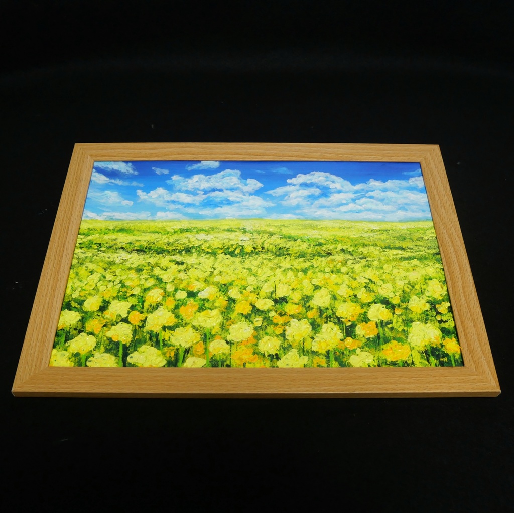 【原画】幸せの黄色い絨毯 | 菜の花の油絵 インテリア モダンアート