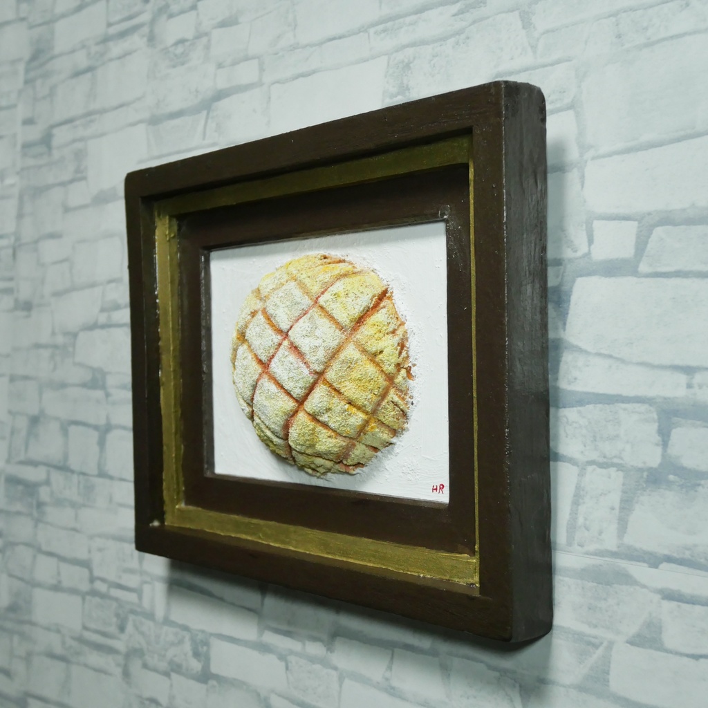 油絵「焼きたての記憶」 立体アート 絵画 原画 肉筆 油彩画 カフェ風インテリア