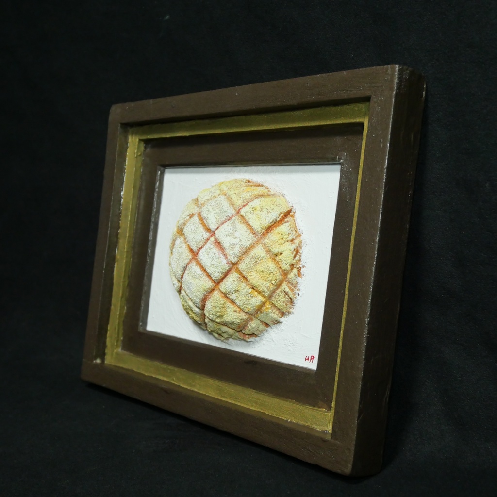 油絵「焼きたての記憶」 立体アート 絵画 原画 肉筆 油彩画 カフェ風インテリア