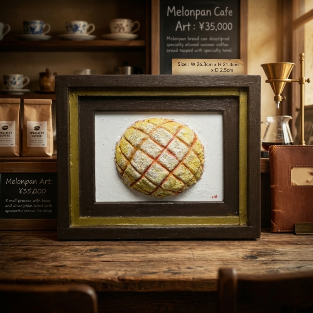 油絵「焼きたての記憶」 立体アート 絵画 原画 肉筆 油彩画 カフェ風インテリア