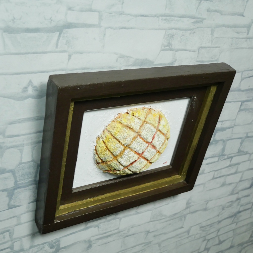 油絵「焼きたての記憶」 立体アート 絵画 原画 肉筆 油彩画 カフェ風インテリア