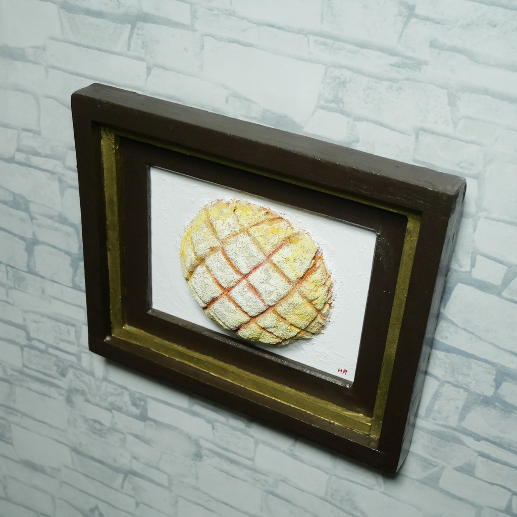 油絵「焼きたての記憶」 立体アート 絵画 原画 肉筆 油彩画 カフェ風インテリア