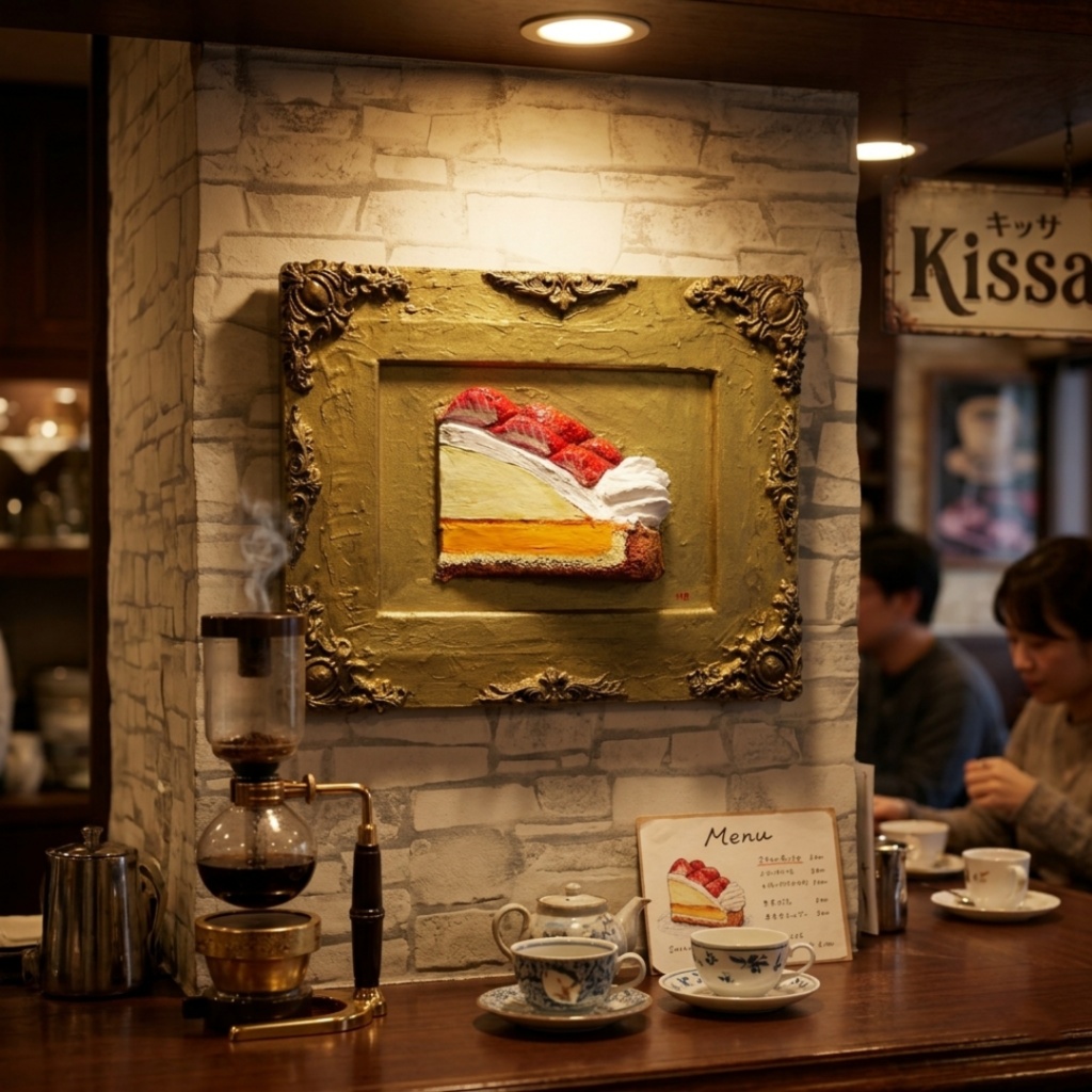 油絵「ご褒美の、その先へ」 立体アート 絵画 原画 肉筆 油彩画 カフェ風インテリア