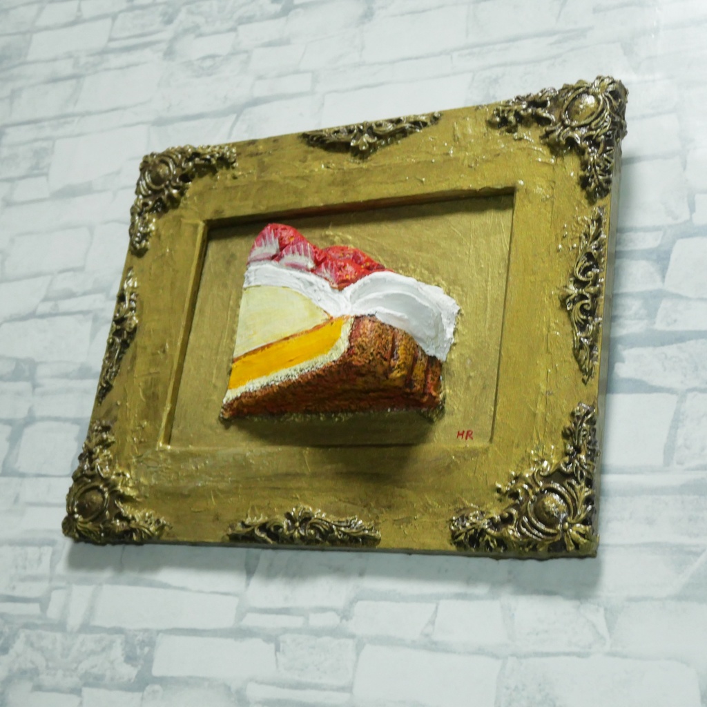 油絵「ご褒美の、その先へ」 立体アート 絵画 原画 肉筆 油彩画 カフェ風インテリア