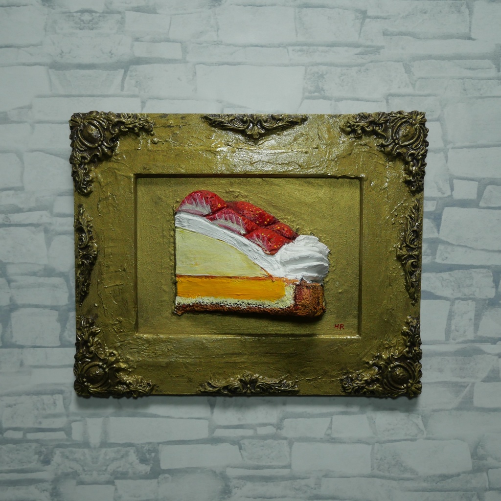 油絵「ご褒美の、その先へ」 立体アート 絵画 原画 肉筆 油彩画 カフェ風インテリア