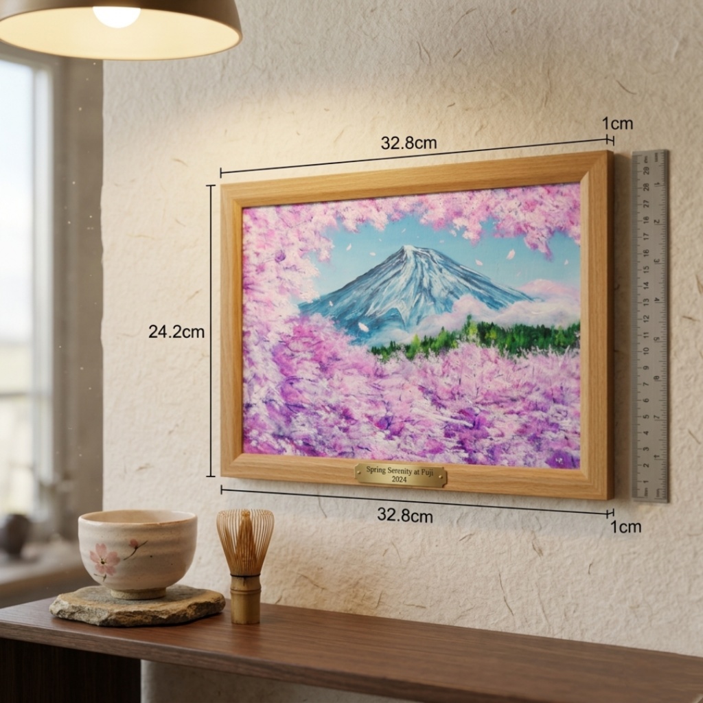 【原画】【招福・爛漫富士】運気が上がる黄金の富士山 油絵 油彩画 縁起物 開運 インテリア プレゼント 一点物