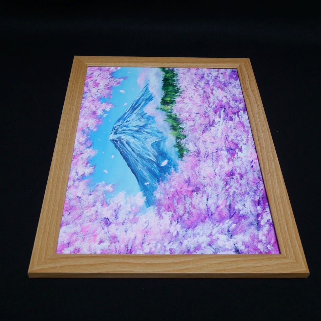 【原画】【招福・爛漫富士】運気が上がる黄金の富士山 油絵 油彩画 縁起物 開運 インテリア プレゼント 一点物