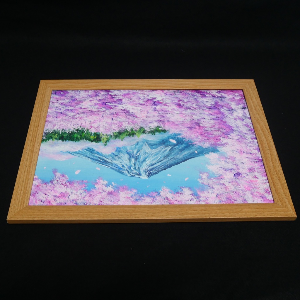 【原画】【招福・爛漫富士】運気が上がる黄金の富士山 油絵 油彩画 縁起物 開運 インテリア プレゼント 一点物