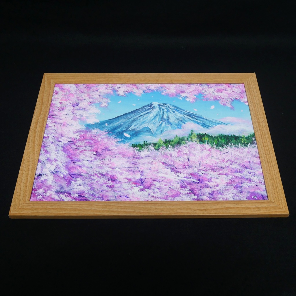 【原画】【招福・爛漫富士】運気が上がる黄金の富士山 油絵 油彩画 縁起物 開運 インテリア プレゼント 一点物