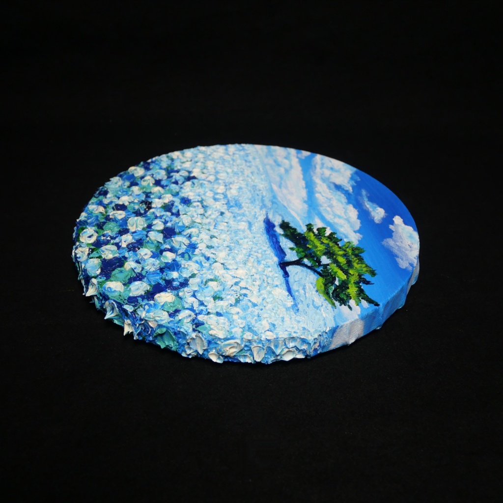 【風の深呼吸】幸運を呼び込む円のアート|油絵 原画|誕生日・新築祝いのギフトにも