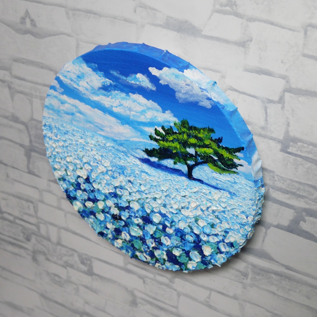 【風の深呼吸】幸運を呼び込む円のアート|油絵 原画|誕生日・新築祝いのギフトにも