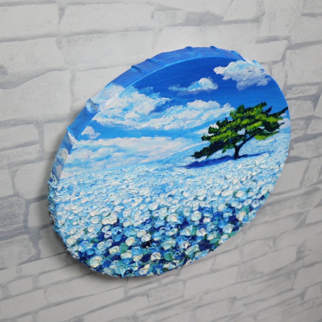 【風の深呼吸】幸運を呼び込む円のアート|油絵 原画|誕生日・新築祝いのギフトにも