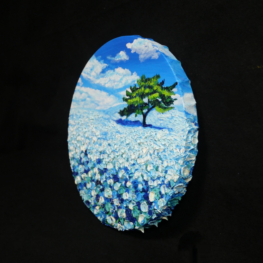 【風の深呼吸】幸運を呼び込む円のアート|油絵 原画|誕生日・新築祝いのギフトにも