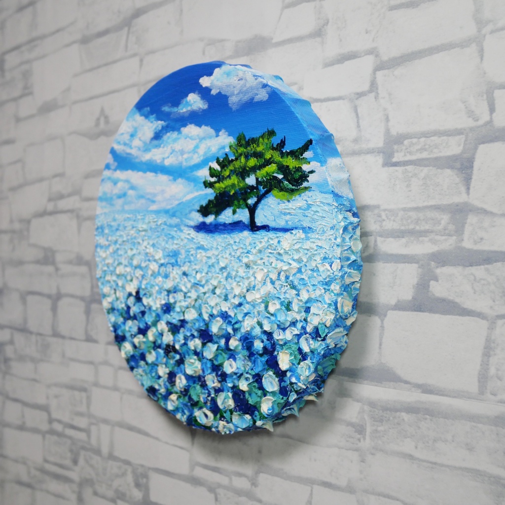 【風の深呼吸】幸運を呼び込む円のアート|油絵 原画|誕生日・新築祝いのギフトにも